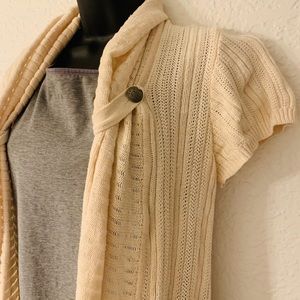 Short sleeve tan sweater